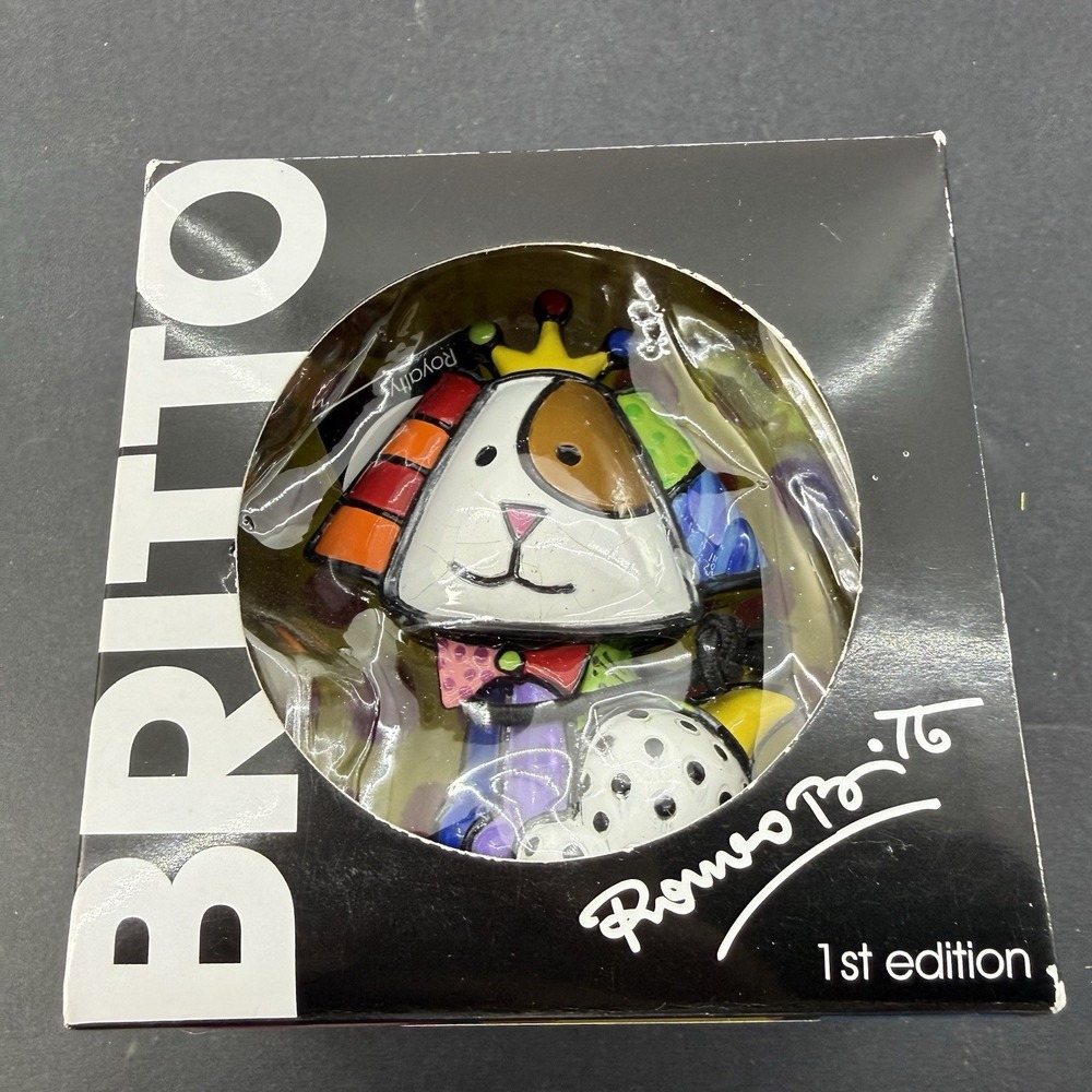 Romero Britto "Royalty" Dog with Crown Mini Figurine Sculpture 1st Edition